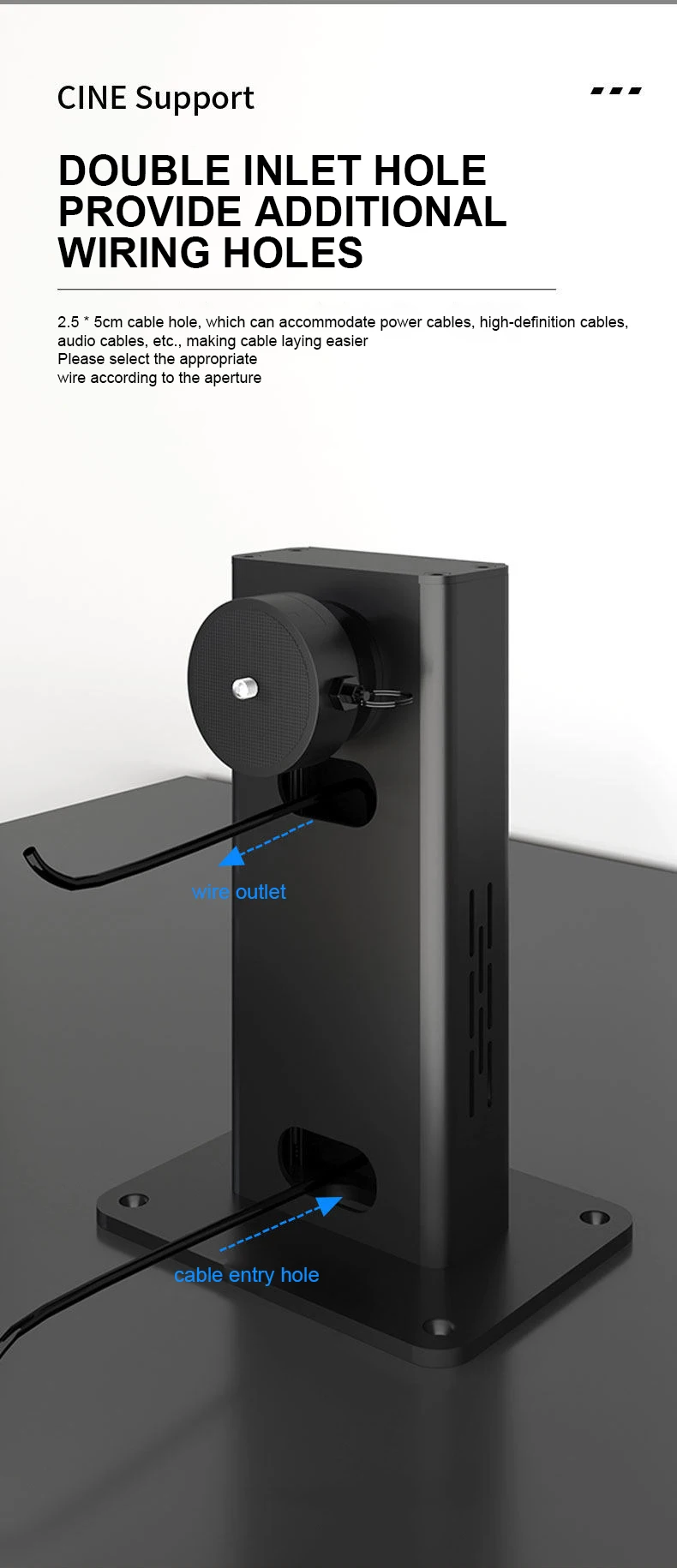 DAHUI Verstellbare Projektor-Wandhalterung mit Verstecktem Adapter-Bereich für XGIMI RS10Ultra Dangbei X5s JMGO N3 Gimbal-Projektorständer – Detail 6