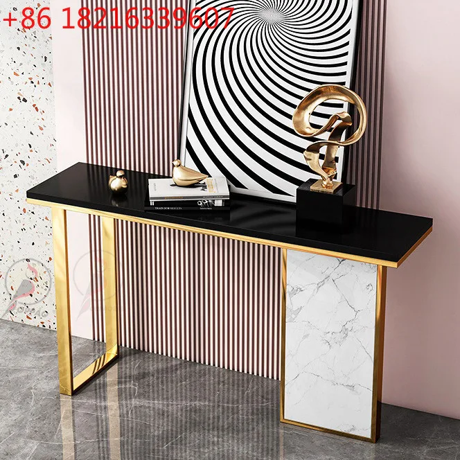 Simple and modern entry side cabinet foyer partition new Chinese light luxury Italian marble