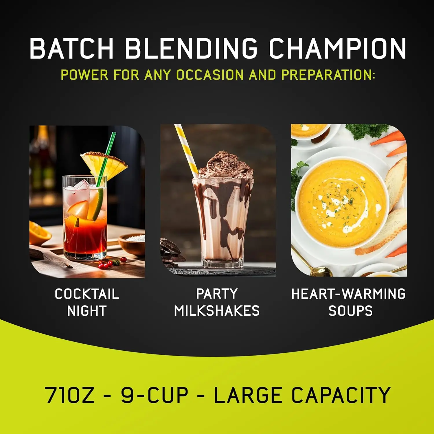 خلاط 1500 بيك وات توربو إيليت ماكس، 71 أونصة - إبريق زجاجي سعة 9 كوب / 2.1 لتر، 3 إعدادات للسرعة مع 6 فولاذ مقاوم للصدأ قوي