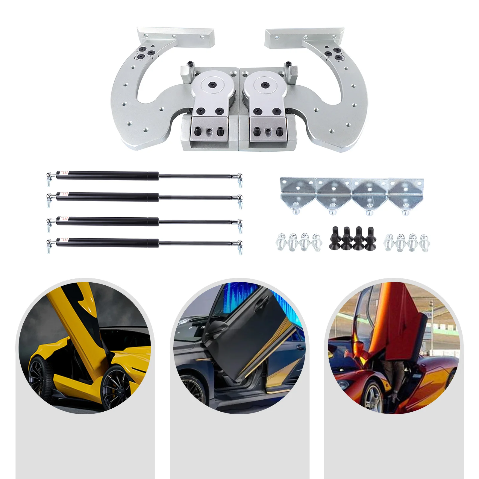 

Steel Universal Vertical Door Hinges Bolt Kit Butterfly High Quality Lambo Scisso Car Doors Accessories strong & wear-resistant