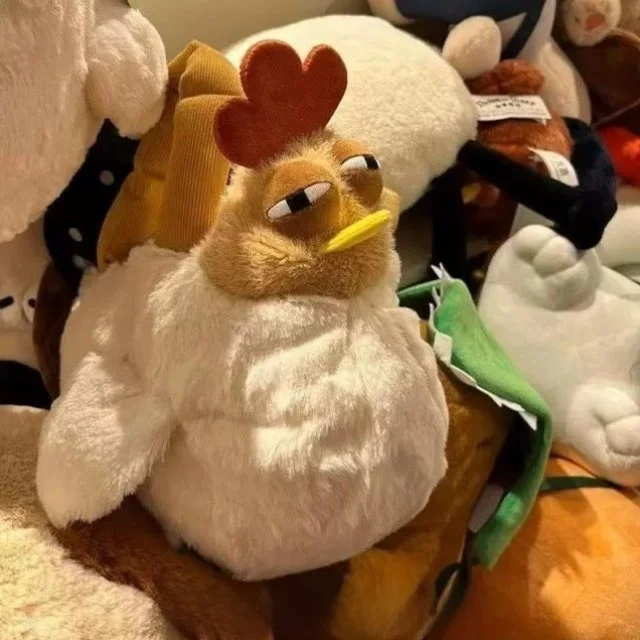 

Cute Cartoon Gag Chicken Commuter Bag Plush Doll Handheld Makeup Bag Fashionable Youth Unisex Cotton Bag for Daily Use