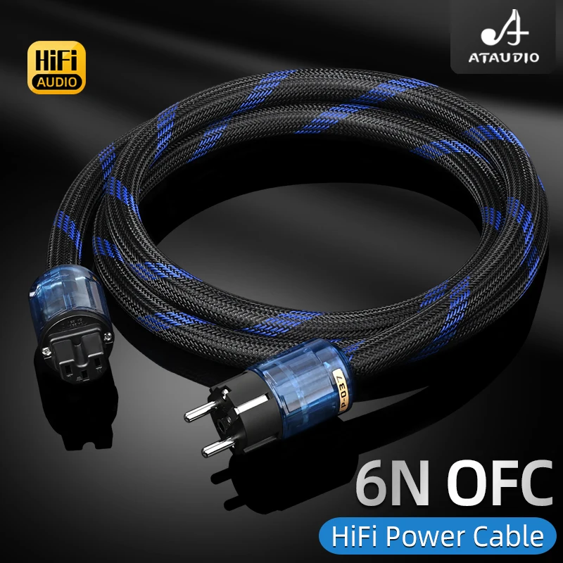 Hifi Power Cord High Quality 6N OFC CD DAC AC Power Cable With Rhodium Plated Power Plug