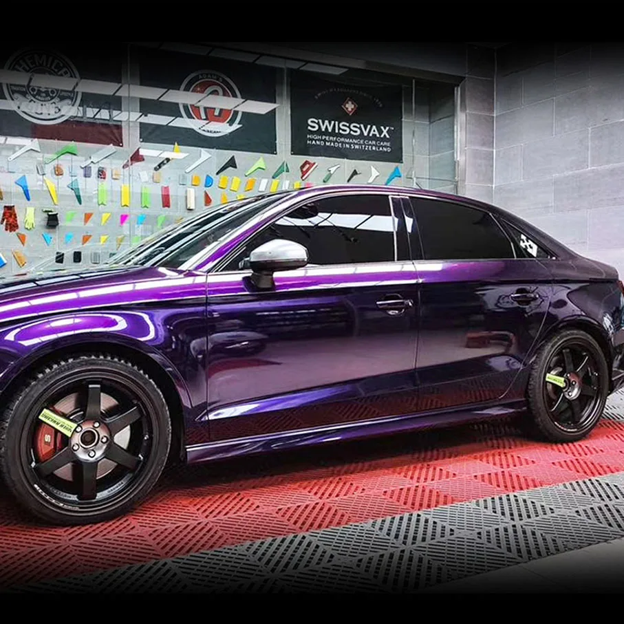 50*200/300cm Highest Quality Glossy Metallic Midnight Purple Wrapping Film Vinyl Wrap Vehicle Car Sticker Foil with Bubble Free