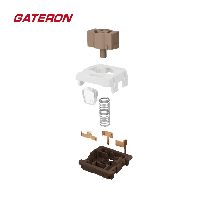 GATERON KS-33 Switch Chocolate de Perfil Baixo 2.0, 3 Pinos, Tátil, RGB, Hot Swap para Teclados Mecânicos de Jogos, Personalizado para PC
