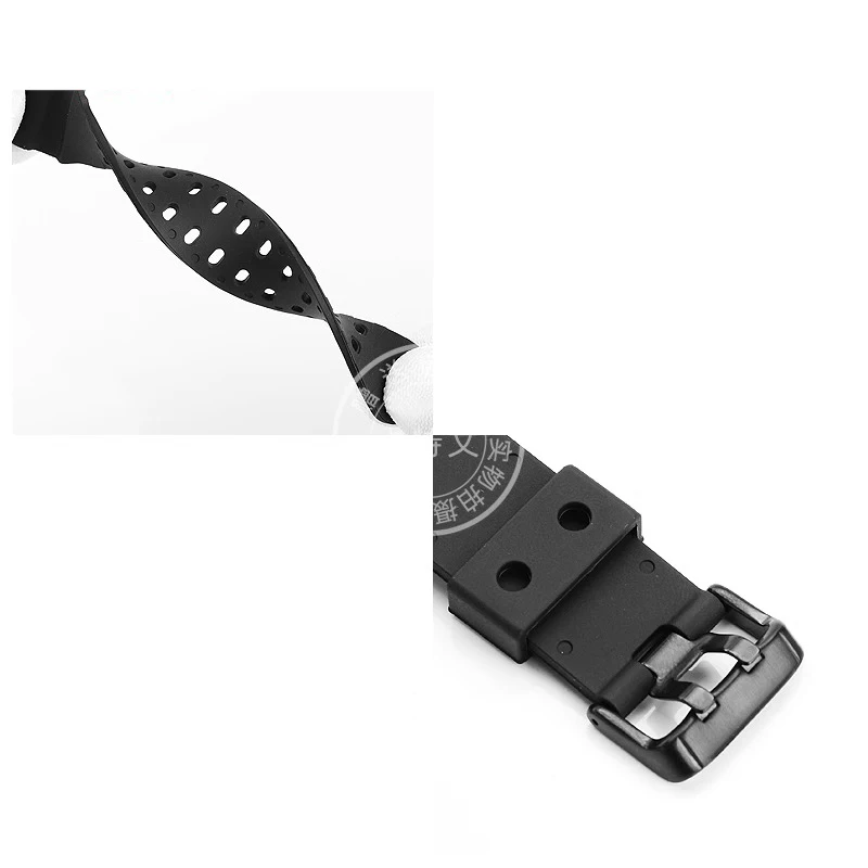 Correa de reloj de goma de silicona para CASIO G-SHOCK GX-56BB GXW-56 interfaz convexa especial correa de reloj diplopore negra hebilla sólida
