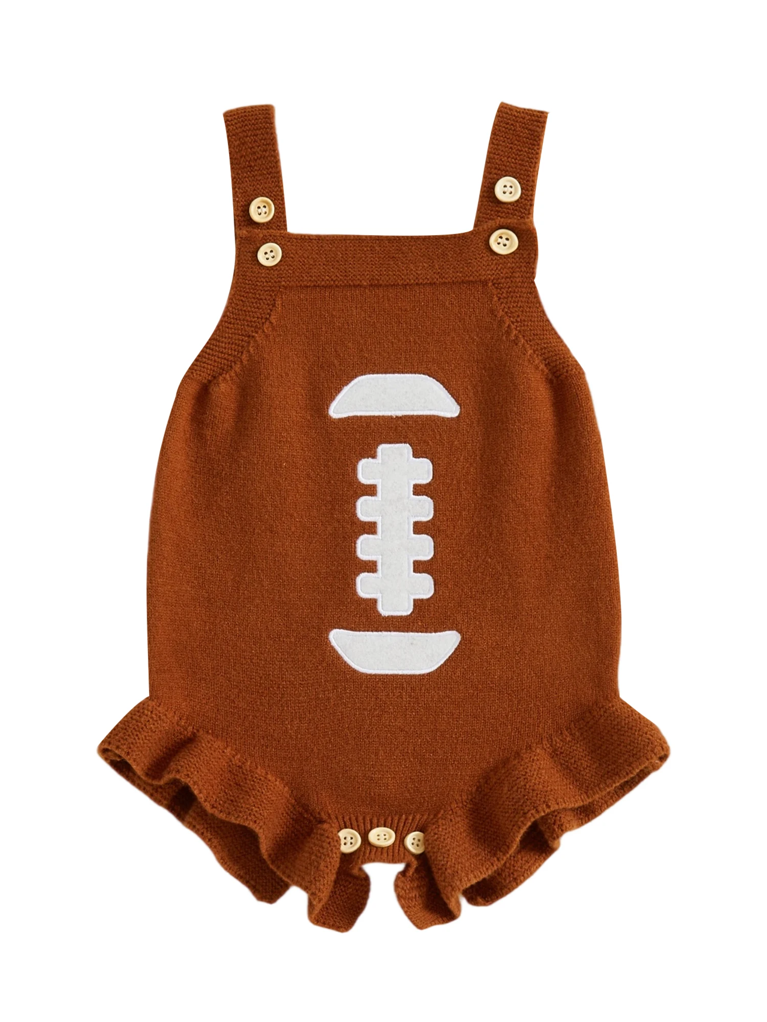 

Toddler Girls Floral Print Sleeveless Romper Baby Summer Knit Jumpsuit Infant Ruffle Trim Romper with Bow Detail