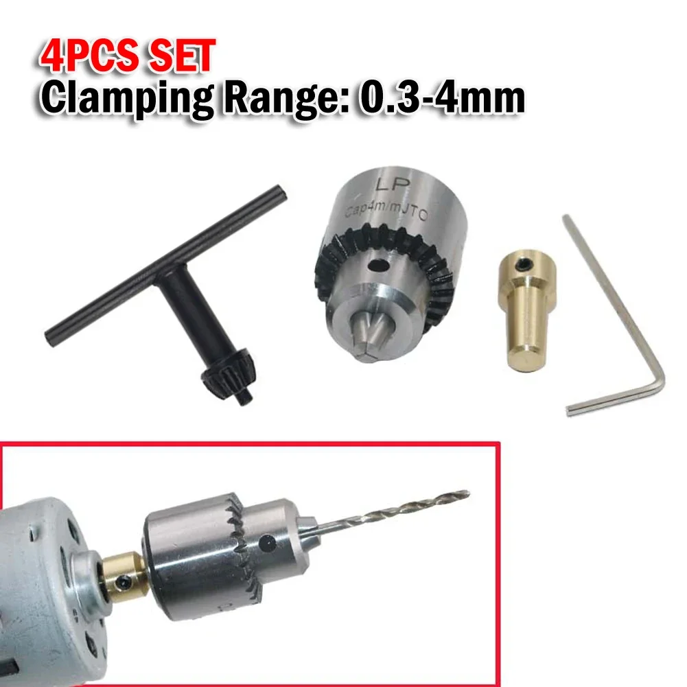 JT0 Micro Motor Drill Chuck Clamping Range 0.3-4mm Electric Motor Shaft 3.17mm Metal Tool  Accessories