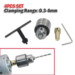 JT0 Micro Motor Drill Chuck Clamping Range 0.3-4mm Electric Motor Shaft 3.17mm Metal Tool  Accessories