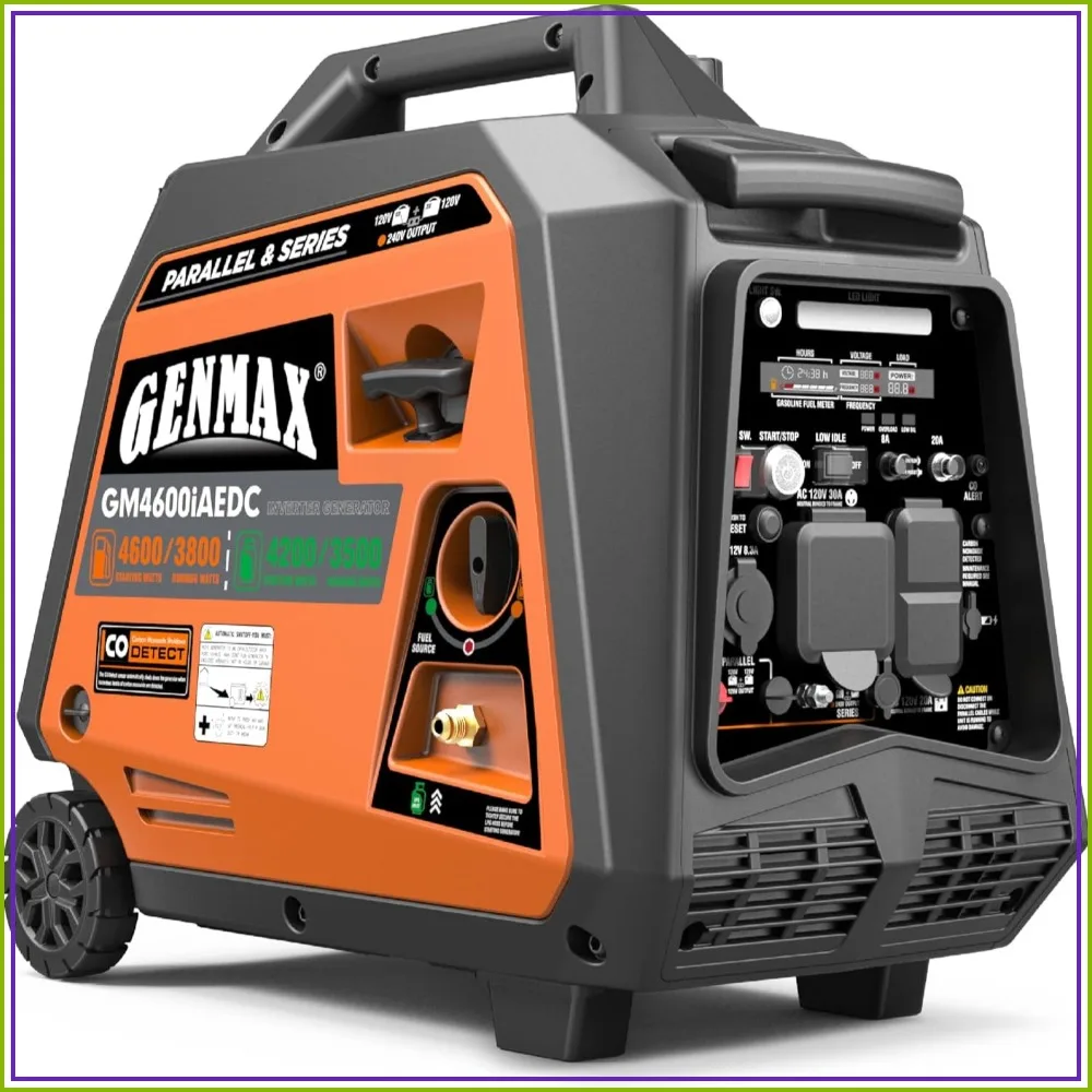 Dual Fuel Generator 4600W Ultra-Quiet 159cc Remote Start CO Alert LED for Camping Home Backup