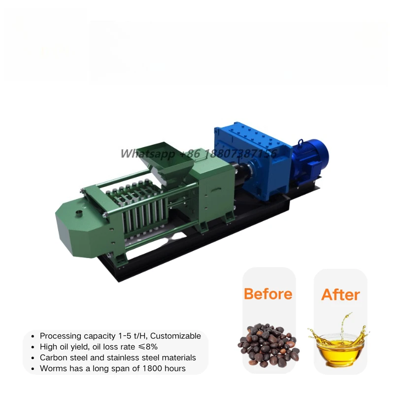 Alloy Material Screw Palm Kernel Oil Press Machine 800kg/h  Cold Press  Palm Kernel Oil Mill Kernel Oil Extraction Machine