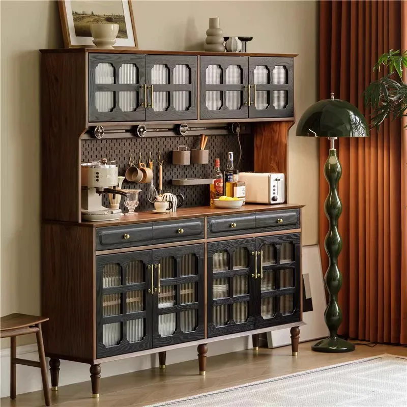 French solid wood dining side cabinet household integrated wall high cabinet large capacity