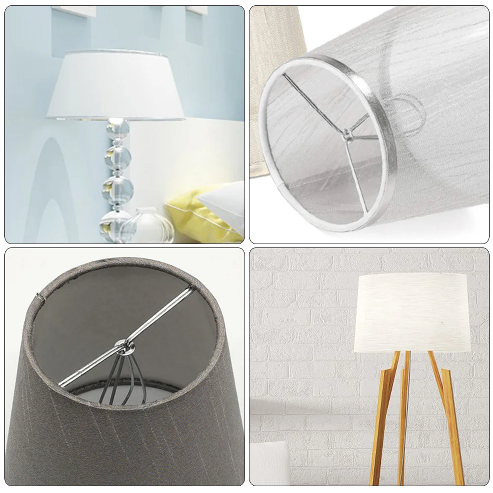 3 Pcs Lamp Shade Wire Frame Bulbs Holder Desk Lamps Lampshade Frames DIY White Brackets Lanterns