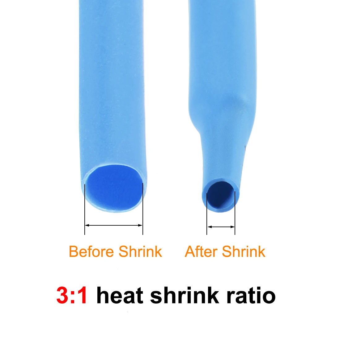 3/7Meters Heat Shrink Tubing 4-6mm Dia 7-10mm Flat Width 2:1 rate Shrinkable Tube Cable Sleeve