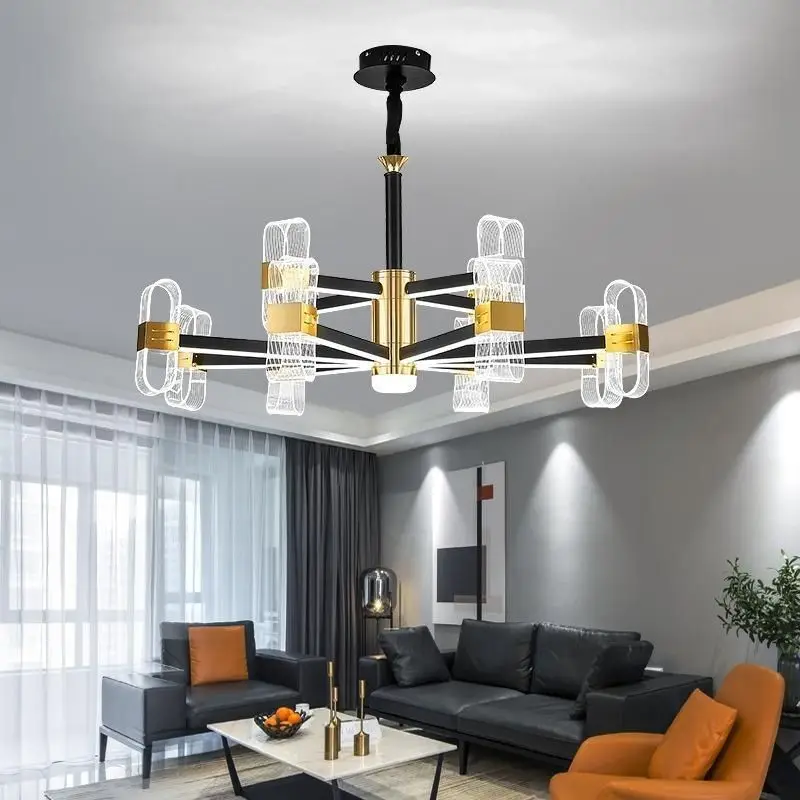 Modern LED Light Arm Ceiling Chandeliers Simple Living Dining Room Pendant Lamp Home Decor Hanging Light Luster Fixtures