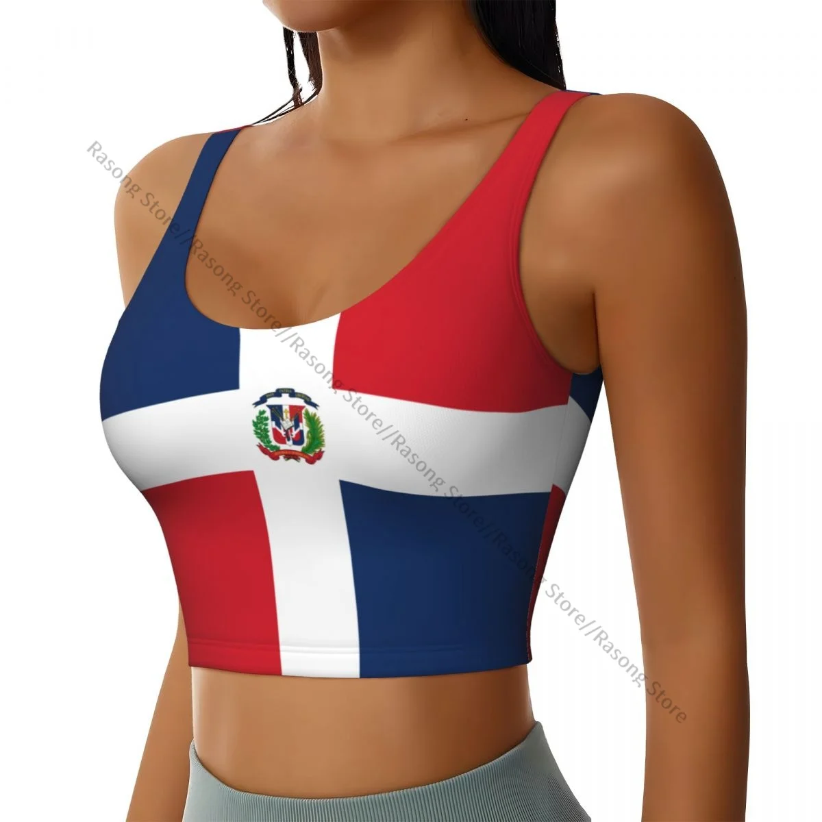 Women Sexy Sports Vest Dominican Republic Flag Female Streetwear Sport Lingerie Tee Crop Top