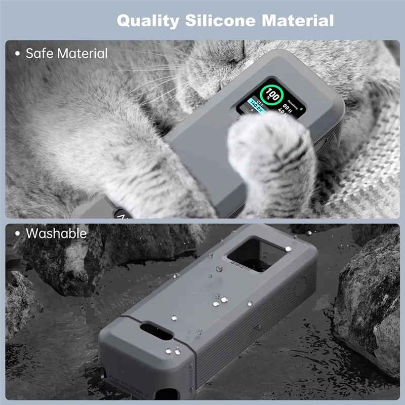 

ABDE-For Anker Prime 250W Power Bank Silicone Case Portable Carrying Travel Case Storage Holder With TF/SIM Card Storage