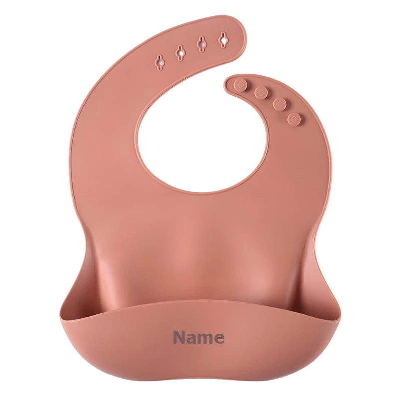 Silicone Bib Baby Drool Catcher with Free Name Engraving Creative Gifts Customized for Boys and Girls image 4