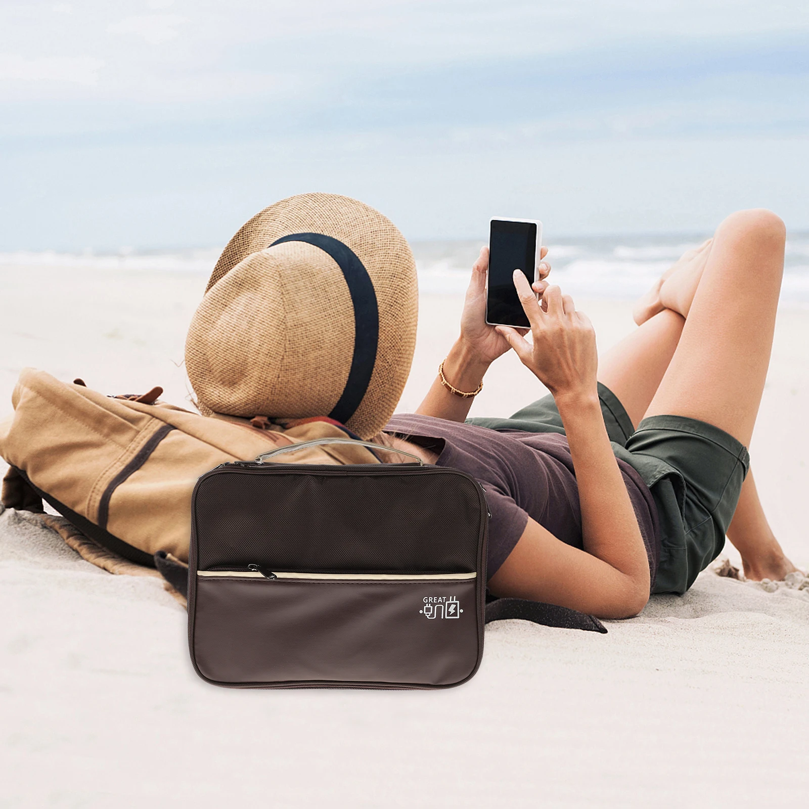 

Digital Storage Pouch Travel Cord ganizer Tote Cable Case Accessory Gadget Holder Durable Fabric Rain