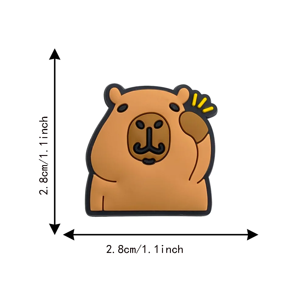 New Arrivals 1-20Pcs PVC Cute Capybara Garden Sandals Decoration Shoe Charms Shoe Buckle Accessories Fit Kids Party Gift
