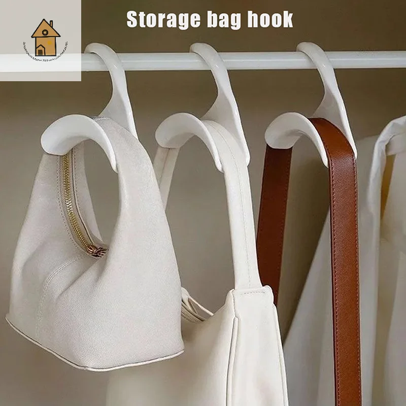 

5pcs Widen Plastics Hanger Connection Hook Stackable Space Saving Storage Multifunctional Bag And Hat Hanging Rack