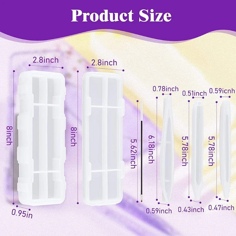 3 Pieces Silicone Pen + Pen for Case Resin Molds with Ballpoint Refill Pen Enjoy DIY Fun Crafts Making Drop shipping
