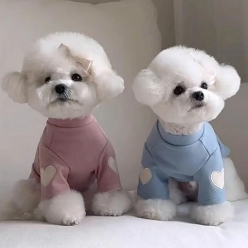 

Soft Hoodie Pullovers Autumn Dog Clothes Love Base Shirt Warm Clothing For Small Dogs Yorkshire Terrier Puppy Costume Sweatshirt