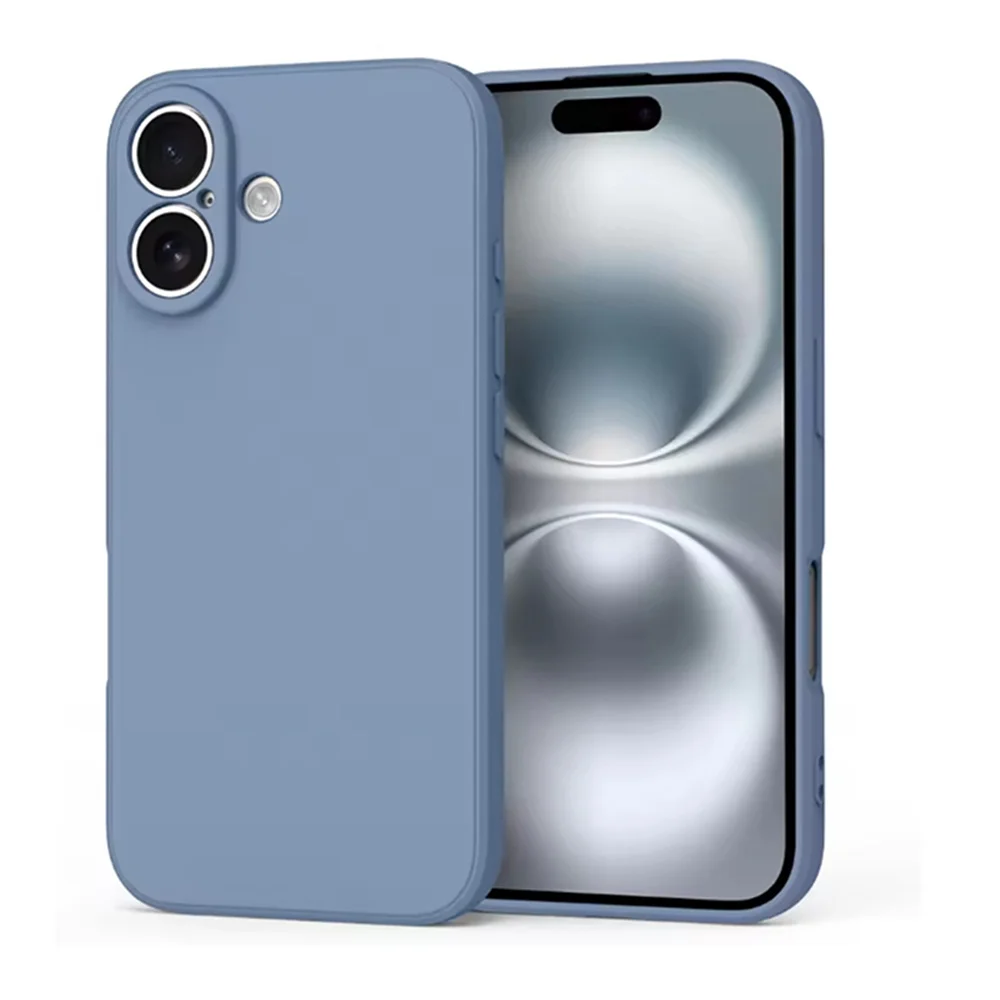 Einfache Flüssigsilikon-Schutzhülle mit Matter Oberfläche und Kameraschutz für iPhone 16, iPhone 16 Plus, 16 Pro Max