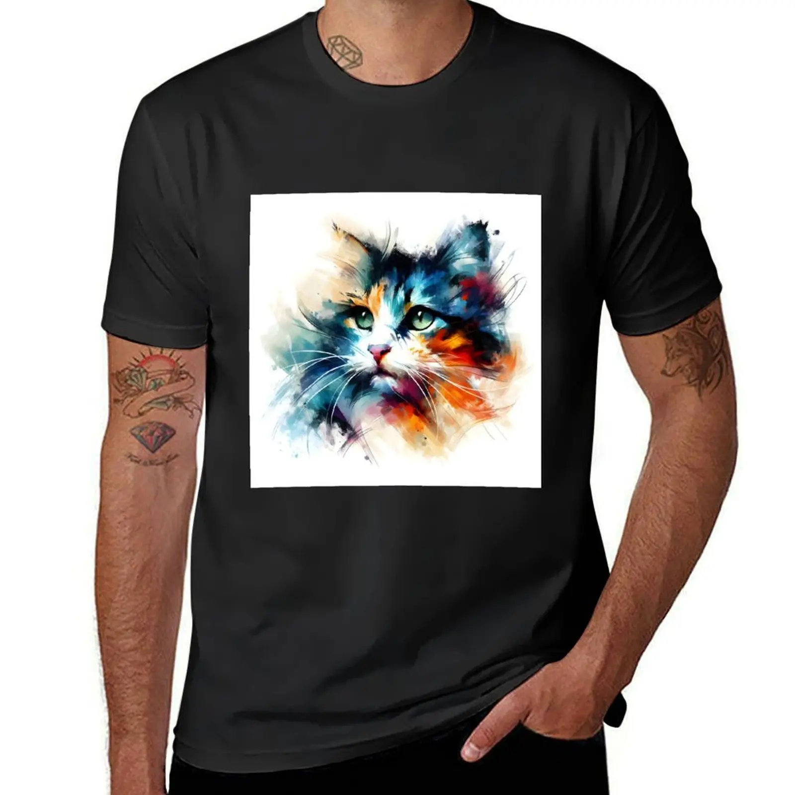 Cat’s Eye Artwork T-Shirt heavyweights cute tops t shirt men