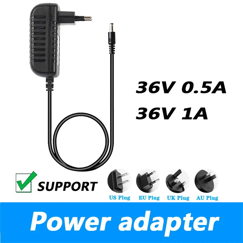 36V 500mA 1A AC 100V-240V Converter Adapter DC 36V 0.5A Power Supply Charger For iLife H 70 H70 Vacuum Cleaner 5.5*2.1/3.5*1.35