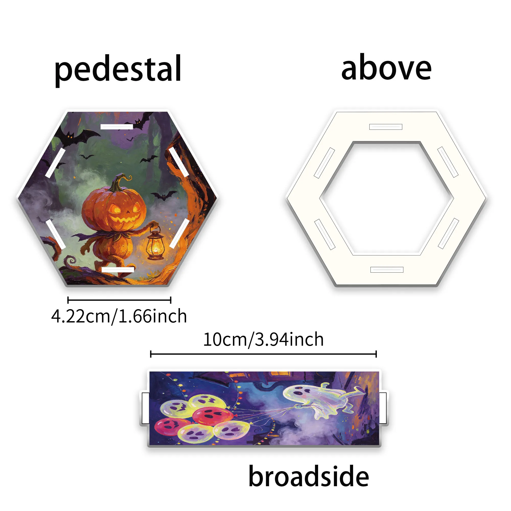 1pc Halloween theme hexagonal Acrylic pen holder Acrylic desktop storage decoration