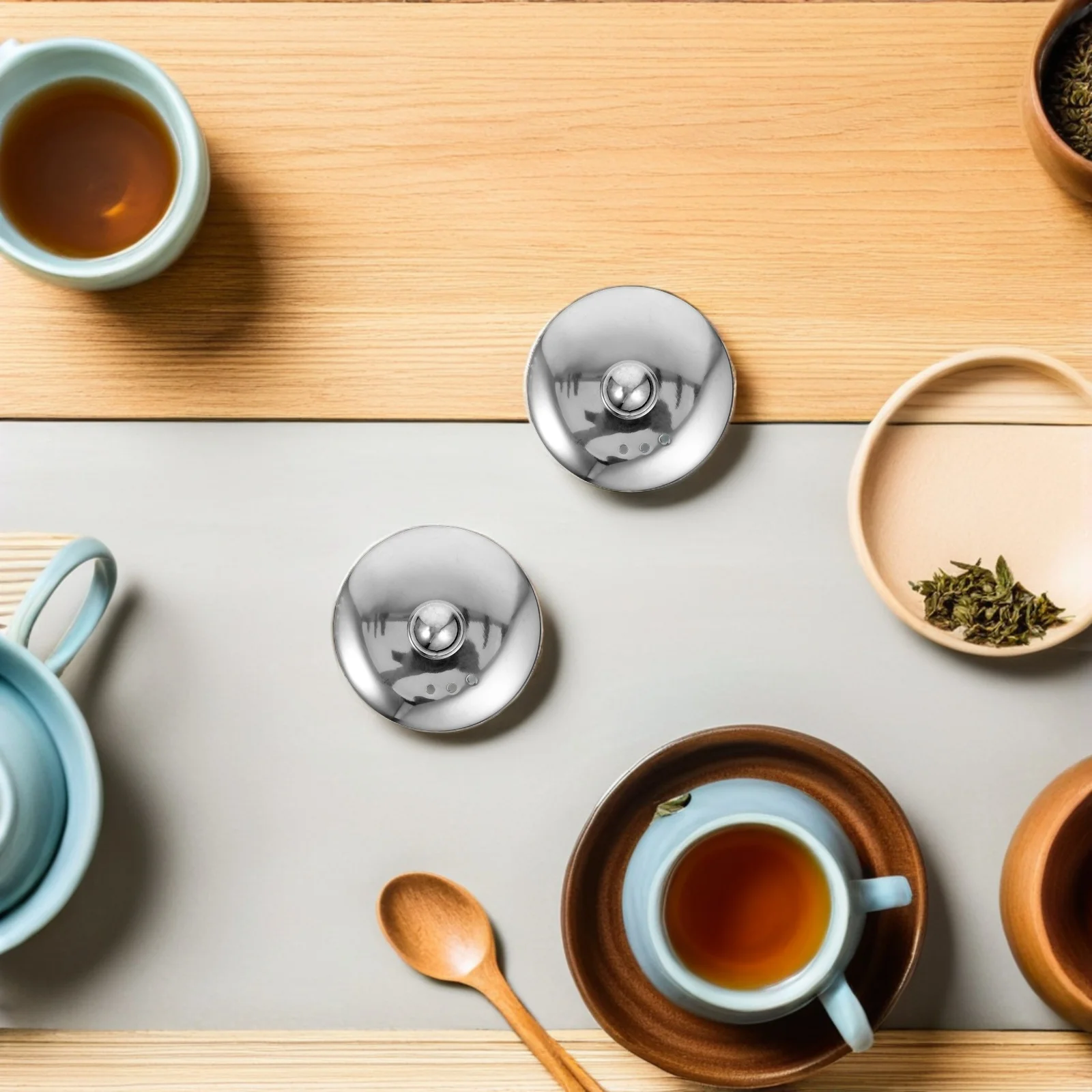 

6 Pcs Kettle Lid Replacement Stainless Steel Metal Tea Cover Part for Spare Teapot