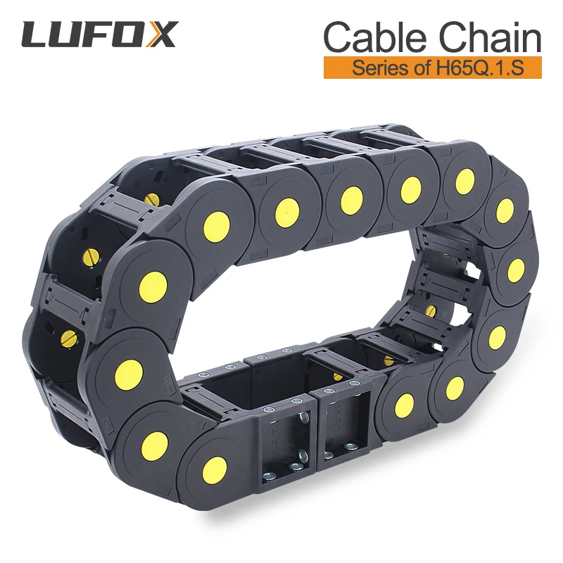 

High quality 1-meter cable drag chain. Series of H65Q.1.S-Bridge type open of both side