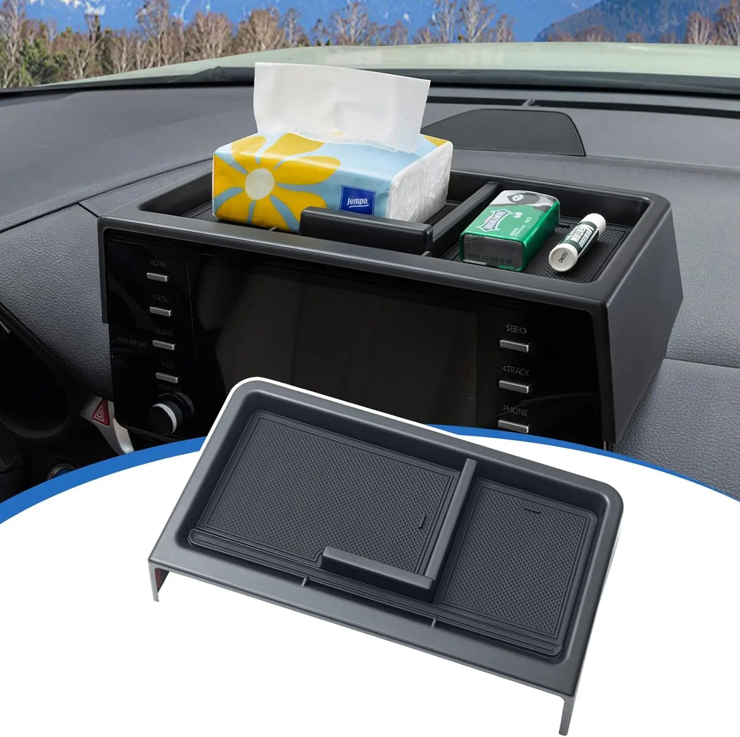 

Center Console Dashboard Storage Box Tray For 2021 2022 2023 2024 Toyota Sienna Dash Board Car Organizer Accessories Armrest Box