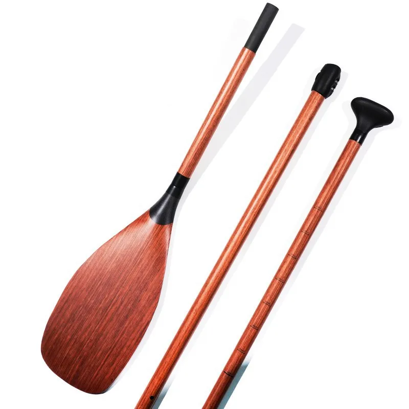 Boating Surf Paddle, Retractable Adjustable Length Natural Veneer Surface Ultra Light Carbon Fiber Paddle