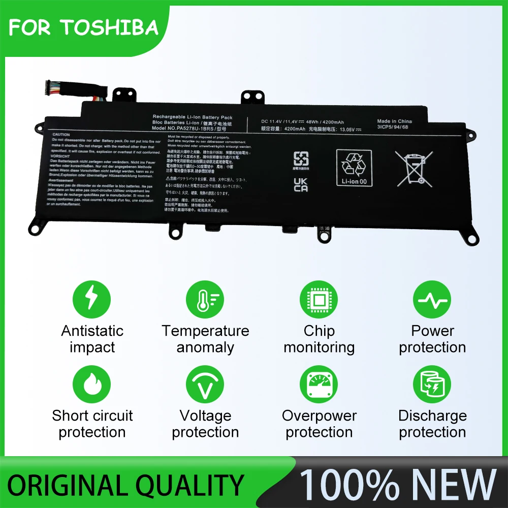 Brand New 11.4V 48Wh PA5278 Battery coding:PA5278U-1BRS Notebook Laptop Battery for TOSHIBA Portege X30-D X30-E X40-D X40-E