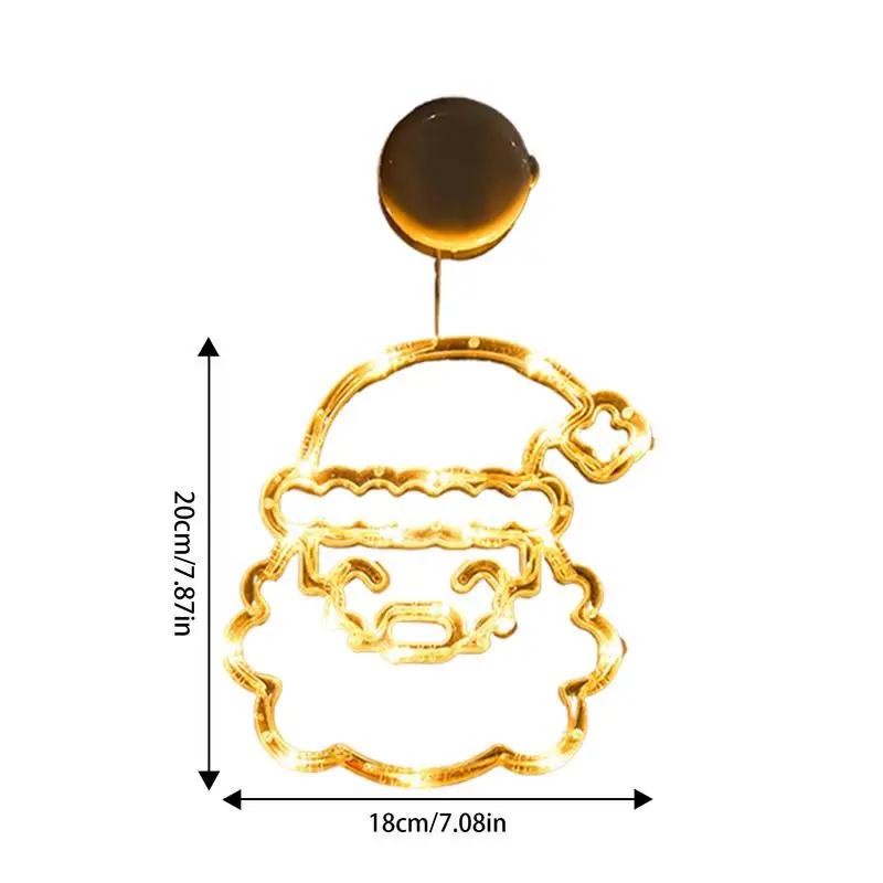 Kerstversiering Raamverlichting Kerst LED-licht Raamornament Zuignap Seizoensgebonden decor Herbruikbaar Werkt op batterijen