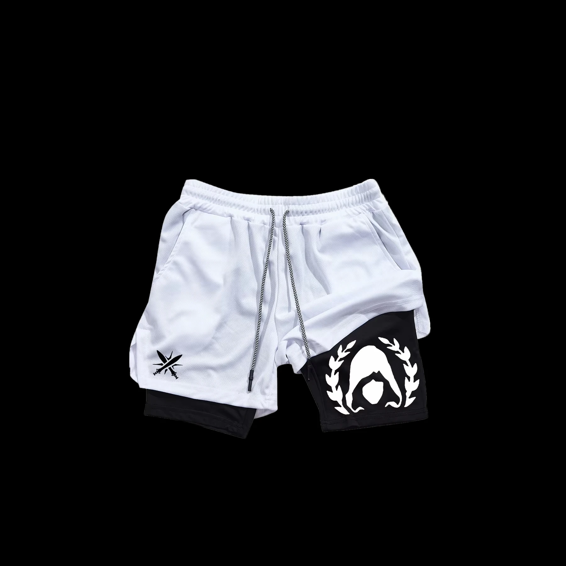 Assassin - Men's 2-in-1 sports shorts, quick drying running shorts, gym and fitness training, double-layer RL0419