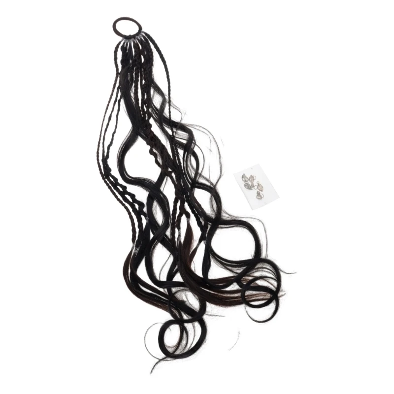 Elastische Dread-Pferdeschwanz-Haarverlängerung für Frauen und Männer, modisches Haar-Accessoire, Haarteil, geflochtene Y08E – Detail 7
