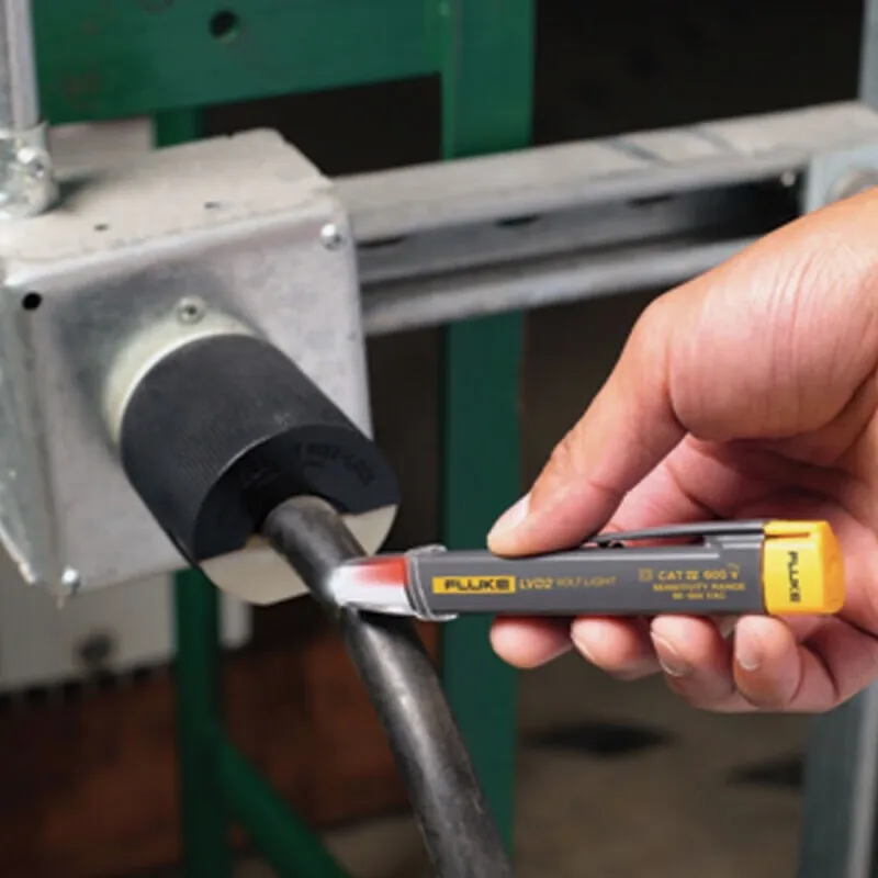 فلوك LVD2 جهاز قياس الجهد الكهربائي غير المتصل 2AC فولت نطاق قياس الضوء 90 ~ 600VAC أداة اختبار الجهد