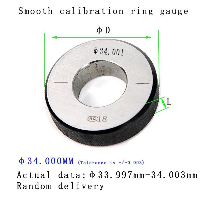 Ringmaat met gladde opening, 31-44 mm, voor het kalibreren en meten van de binnendiameter, een eenvoudig ringmeetinstrument voor nauwkeurige metingen.