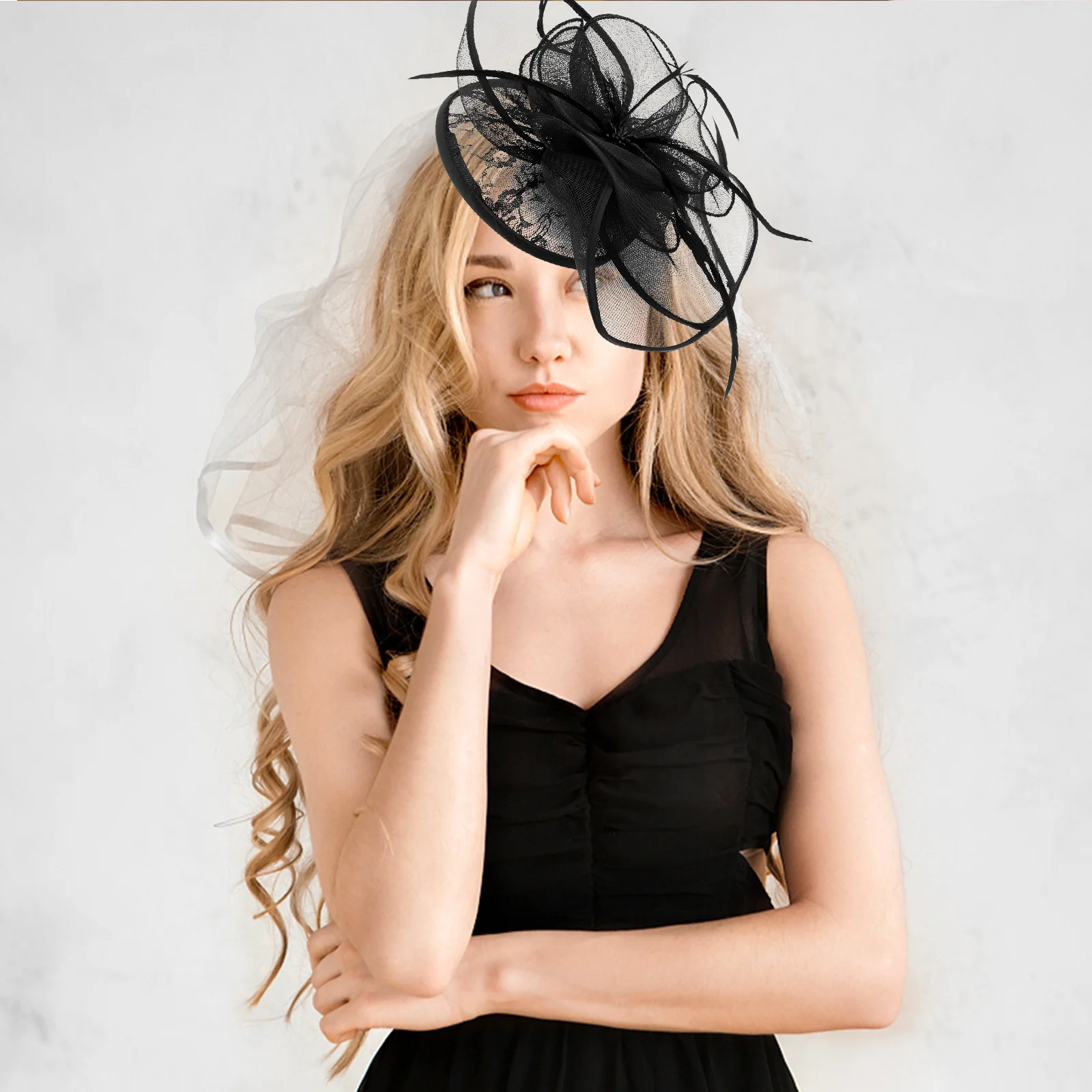 

1Pcs Retro Wedding Gauze Hat Elegant Bridal Mesh Headdress Party Banquet Headwear for Women Festival Ceremony