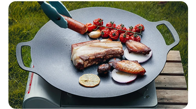 Korean BBQ plate commercial outdoor camping Maifanshi frying plate Teppanyaki round cassette oven BBQ plate