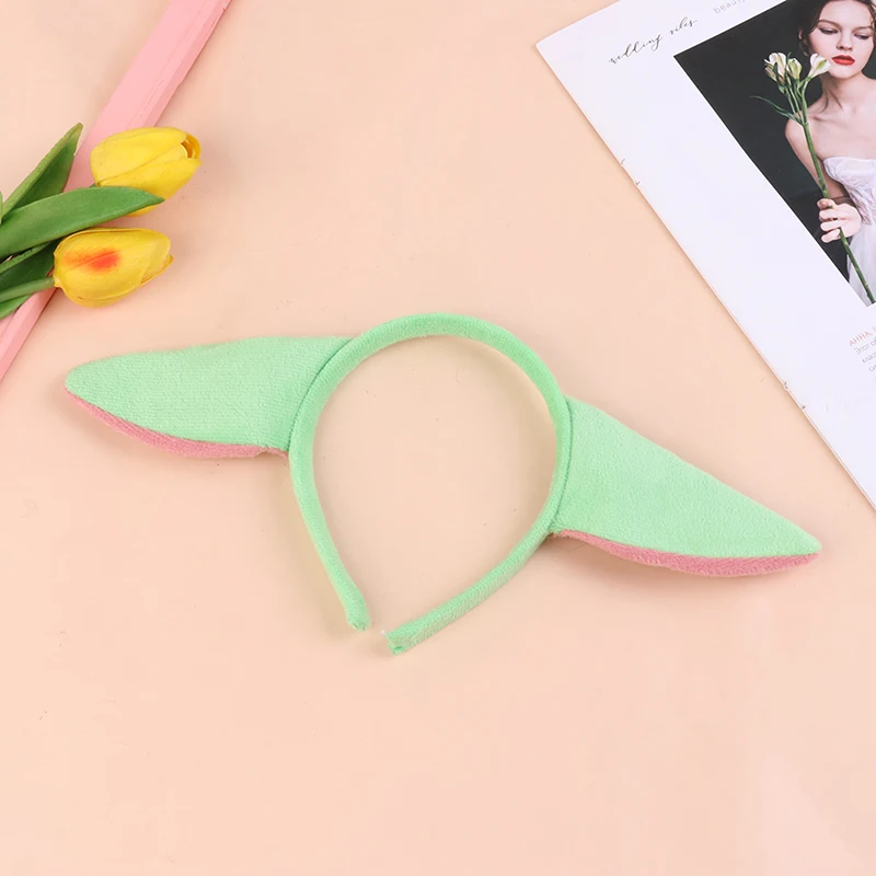 Baby Yoda Headband Plush Hair Accessories Anime Figure Cosplay Alien Hair Hoop Hairband Band Cartoon Girl Gift