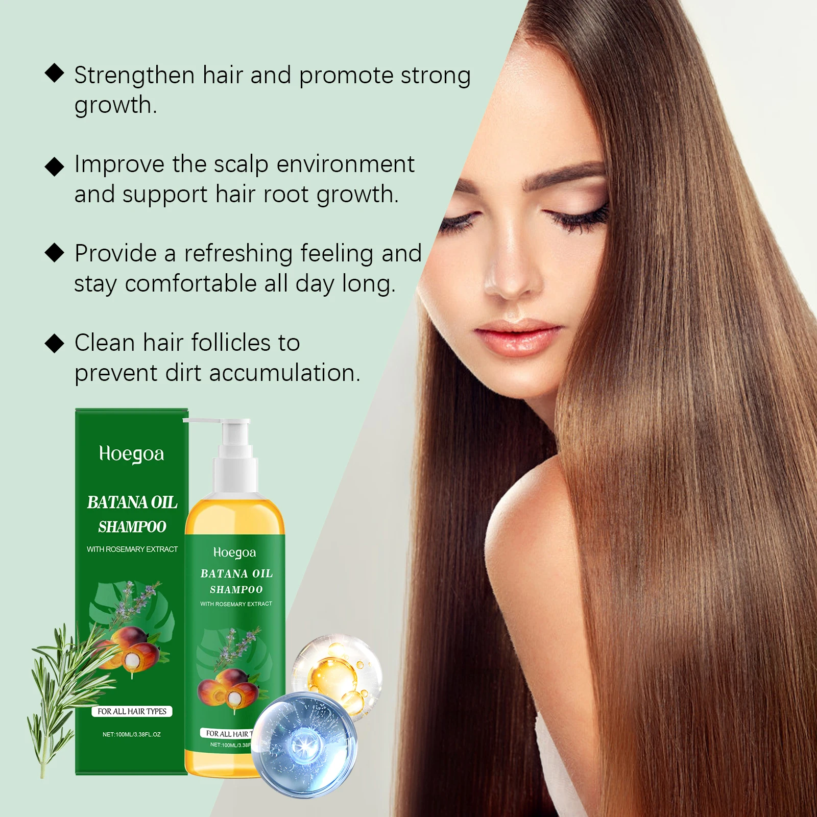 Booster de cabelo batana óleo shampoo de longa duração controle de óleo caspa perfume cabelo couro cabeludo limpeza suavização shampoo cuidados com o cabelo