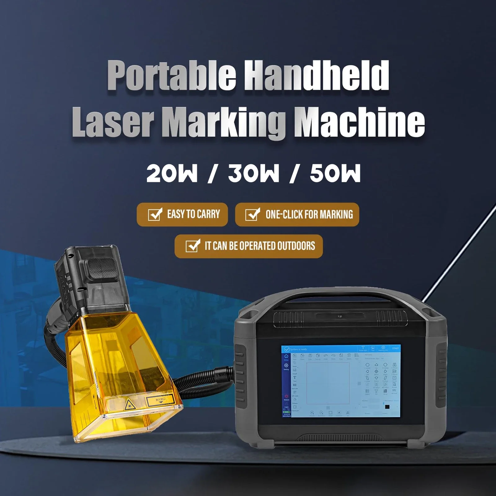 Hot Selling V1Mark F1 20W Handheld Fiber Laser Engraver Mini Portable Metal Gold Copper Steel Aluminum Laser Marking Machines