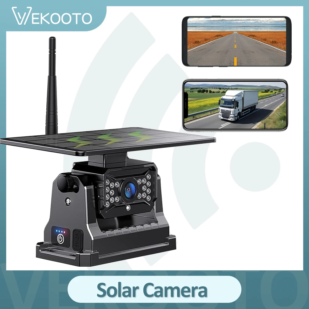 

Solar Magnetic Wireless Backup Camera 9600mAh Rechargeable 1080P WiFi Reverse Camera Portable Rear View Camera for Pickup RV