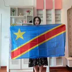 Congo flag 90x150cm Congo Democratic Republic of the Congo flag polyester hanging Banner Home Decoration flag