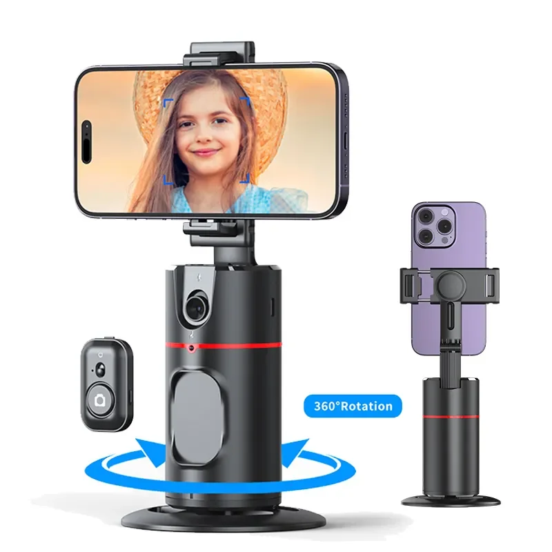 NEW Auto Face Tracking P02 Gimbal Stabilizer Camera AI Tripod Selfie Stick Phone Shooting Face Remote 360 Rotation Phone Holder