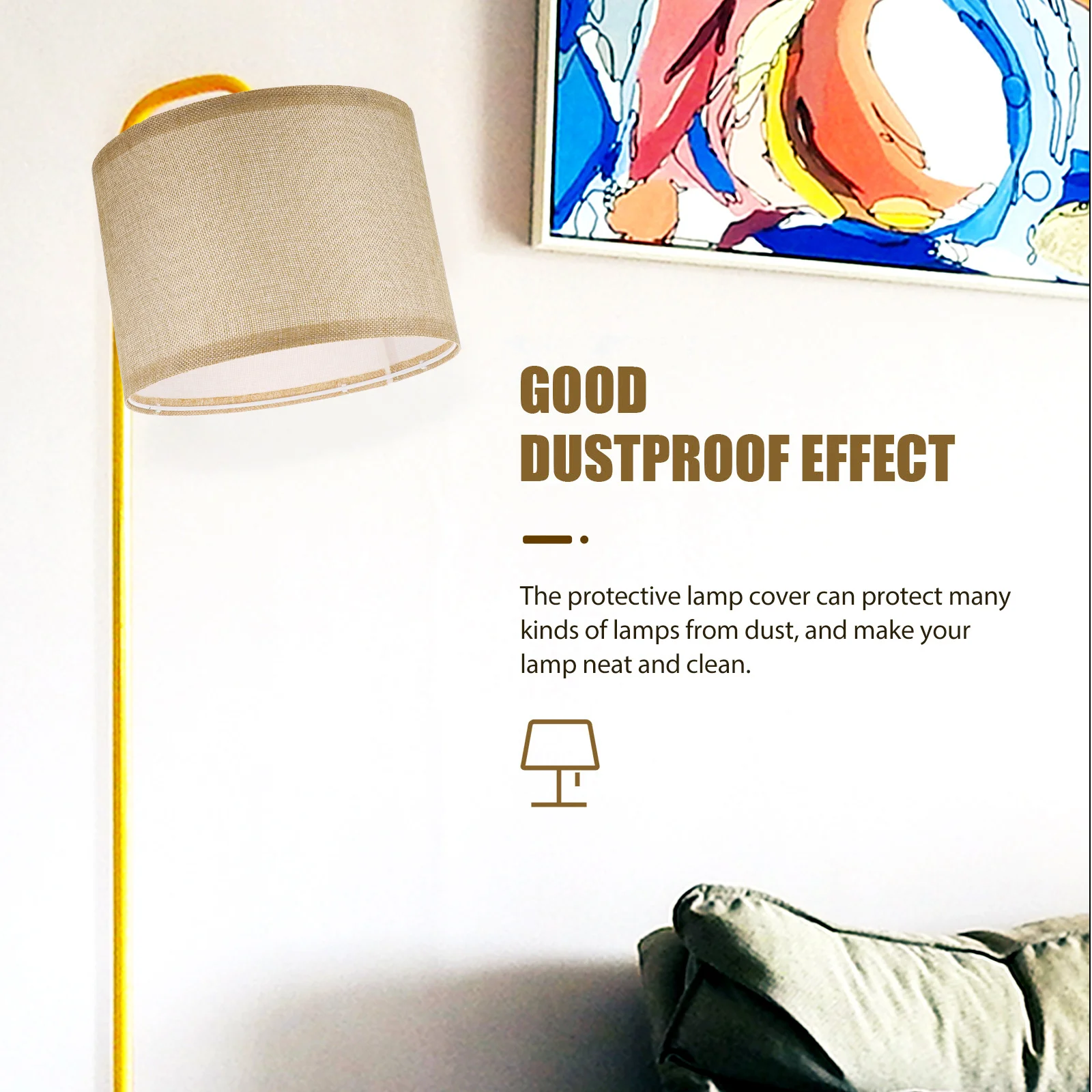 

Linen Lamp Shade Replacement Drum Style Detachable for Desk Table Wall Floor Lamps Easy Install Indoor Cover Lamp Shades