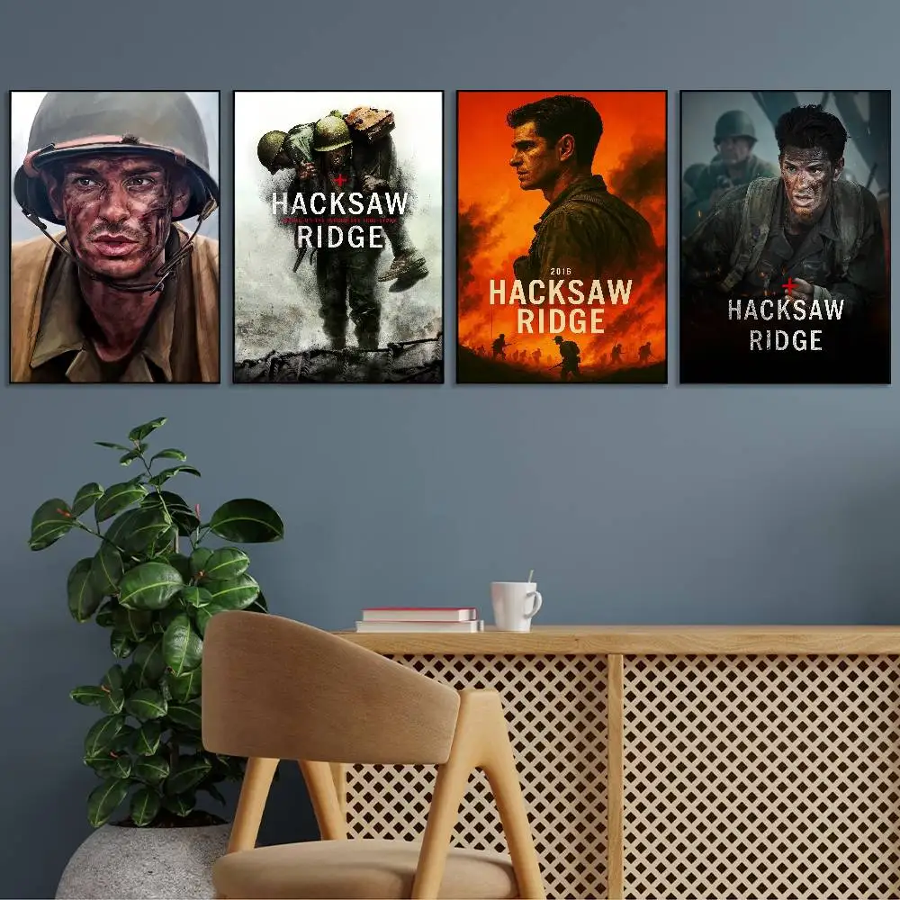War Drama Movie Hacksaw Ridge Poster Gallery Prints Self Adhesive Home Decor Decoration Wall Decals Living Room Sticker